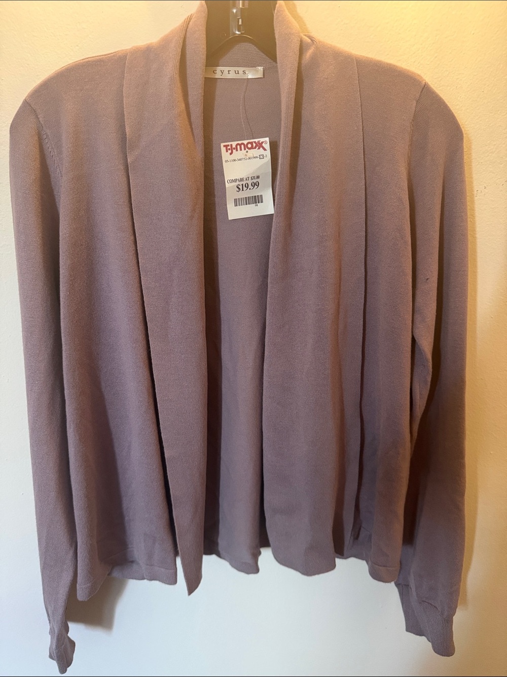 Cyrus Open-Front Jacket in Dusty Mauve
